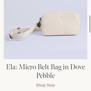 Ela: Micro belt bag in dove pebble